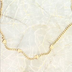 Gold Heart Chain Necklace